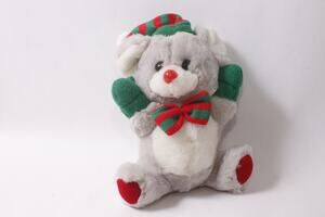 1980s Cute Fairview Jingle Mouse Plush Christmas Decor ~ 260718-DISH M-17-02